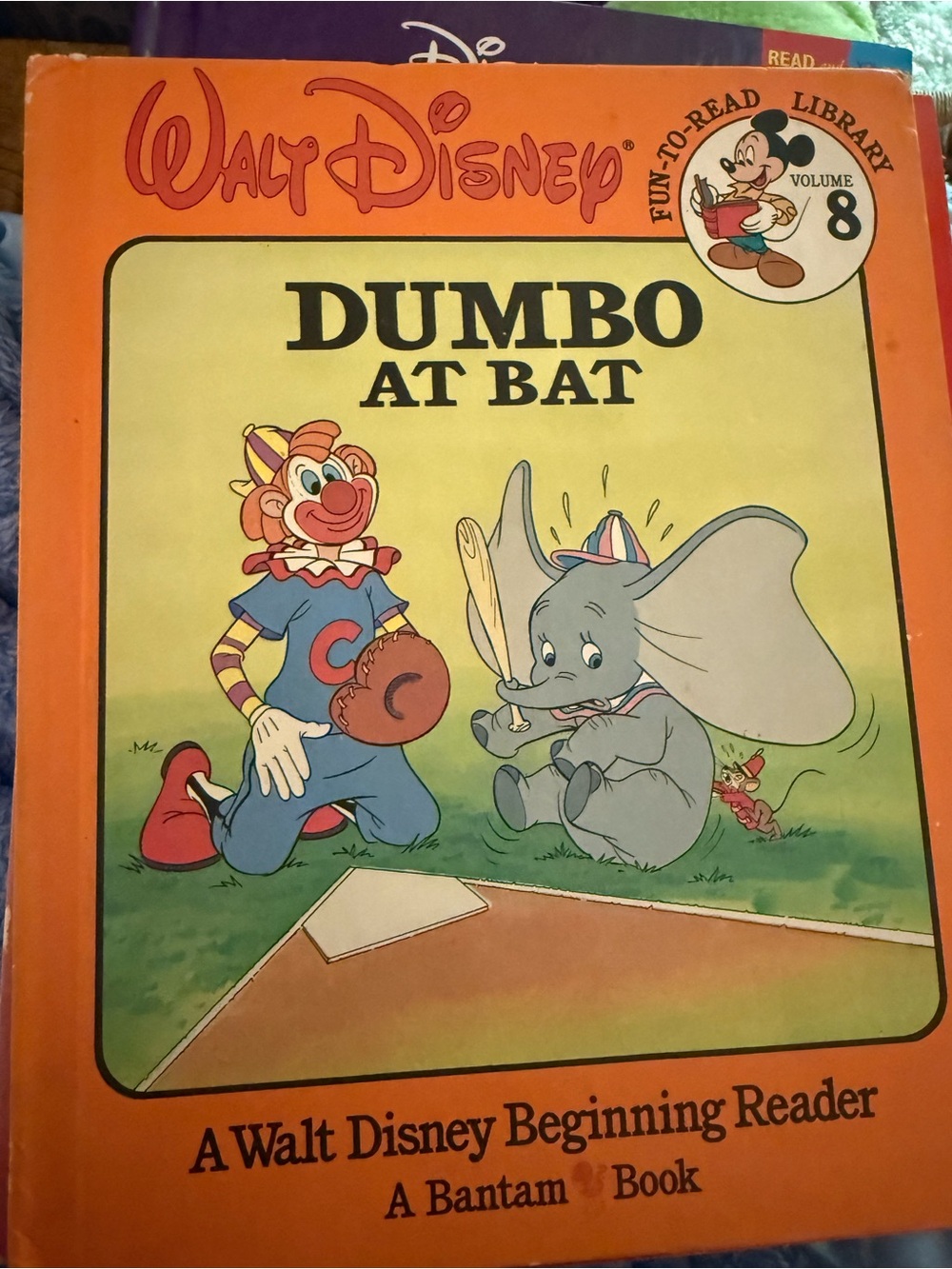 Disney Dumbo At Bat Orange Yellow Blue Children's Book